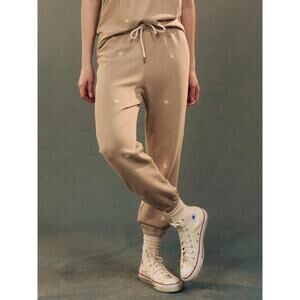 The Great Floral Daisy Embroidered The Stadium Sweatpants Large 3 Brown Lounge